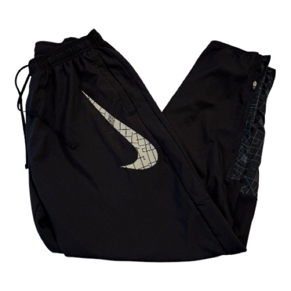 Nike Black Athletic pants with Reflective Grid Swoosh